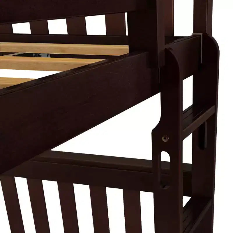 Max & Lily Full over Full Bunk Bed for Kids, Solid Wood Platform Bed, No Box Spring Needed