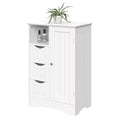 RiverRidge Ashland Single Door Bathroom and Laundry Storage Cabinet with 3 Drawers, Open and Adjustable Shelf