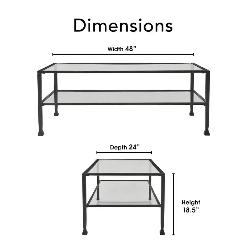 Maddox Glass and Metal Coffee Table - ClickDecor