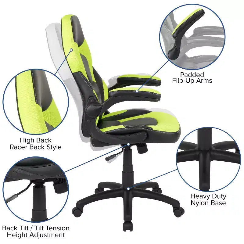 Flash Furniture Gaming Desk and Racing Chair Set with Cup Holder, Headphone Hook, and Monitor/Smartphone Stand