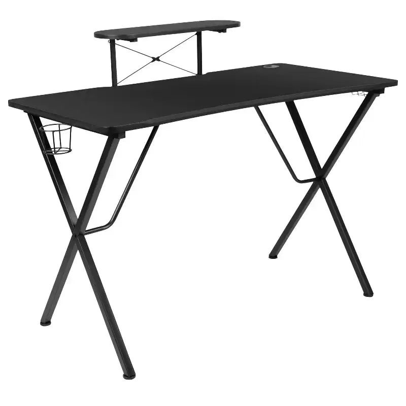 Flash Furniture Gaming Desk and Racing Chair Set with Cup Holder, Headphone Hook, and Monitor/Smartphone Stand