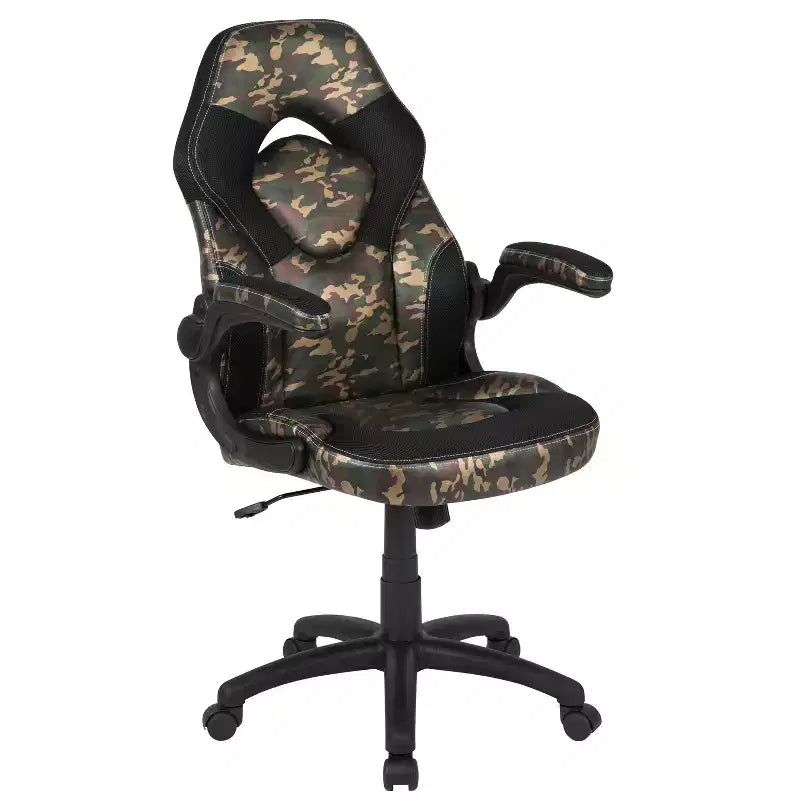 Flash Furniture Gaming Desk and Racing Chair Set with Cup Holder, Headphone Hook, and Monitor/Smartphone Stand