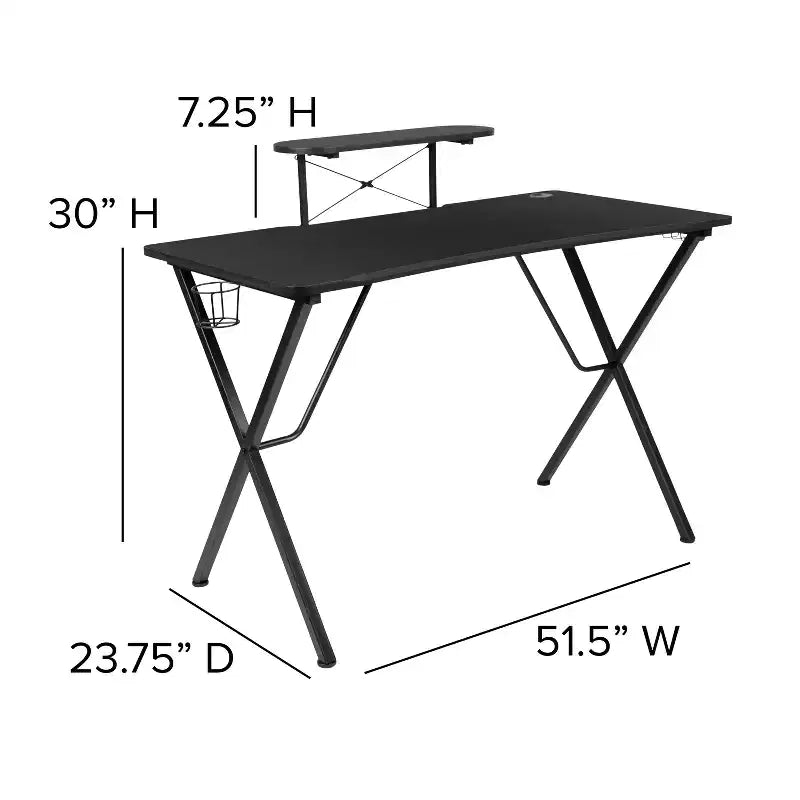 Flash Furniture Gaming Desk and Racing Chair Set with Cup Holder, Headphone Hook, and Monitor/Smartphone Stand