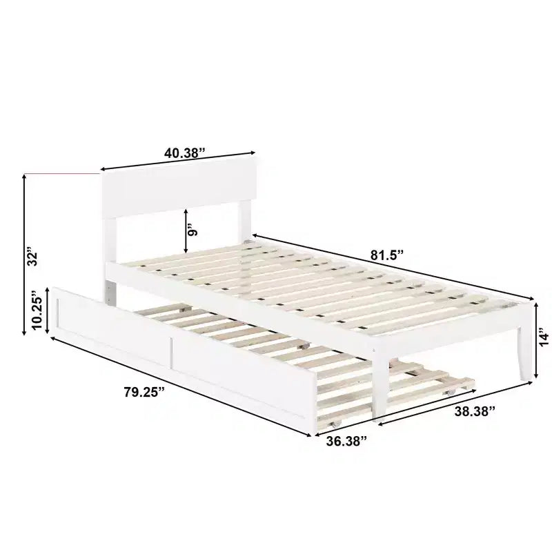 Boston Bed with Twin XL Trundle Bed - AFI