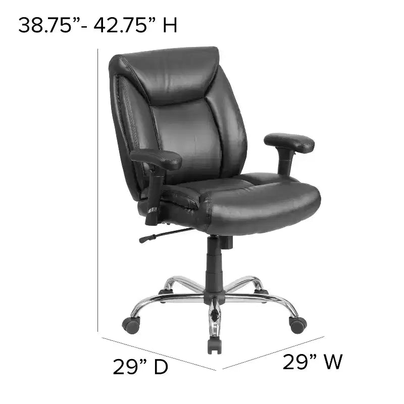 Flash Furniture HERCULES Series Big & Tall 400 lb. Rated Swivel Ergonomic Task Office Chair with Deep Tufted Seating and Adjustable Arms