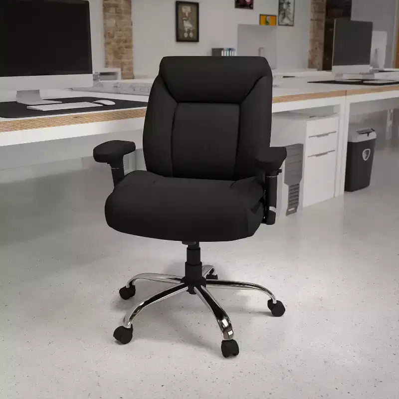 Flash Furniture HERCULES Series Big & Tall 400 lb. Rated Swivel Ergonomic Task Office Chair with Deep Tufted Seating and Adjustable Arms
