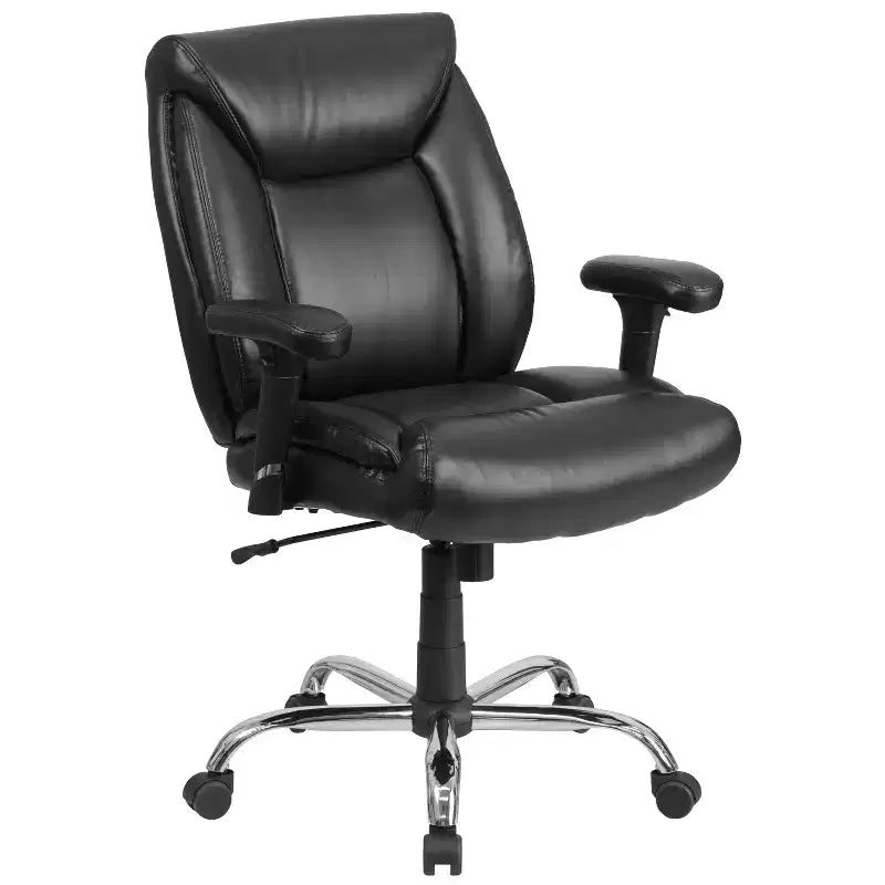 Fauteuil de bureau ergonomique pivotant HERCULES Flash Furniture, série Big & Tall, capacité de 180 kg, avec assise capitonnée profonde et accoudoirs réglables