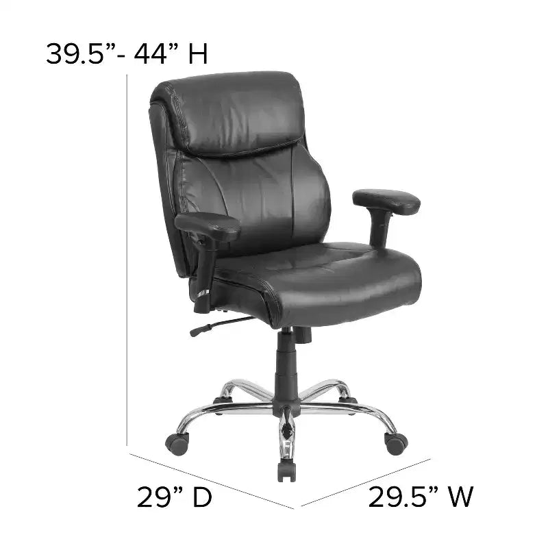 Flash Furniture HERCULES Series Big & Tall 400 lb. Rated Swivel Ergonomic Task Office Chair with Clean Line Stitching and Adjustable Arms