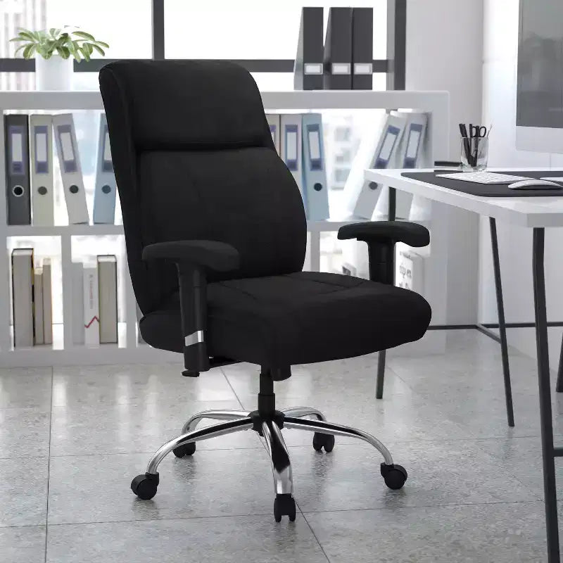 Flash Furniture HERCULES Series Big & Tall 400 lb. Rated Swivel Ergonomic Task Office Chair with Clean Line Stitching and Adjustable Arms