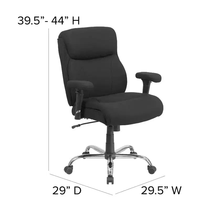 Flash Furniture HERCULES Series Big & Tall 400 lb. Rated Swivel Ergonomic Task Office Chair with Clean Line Stitching and Adjustable Arms