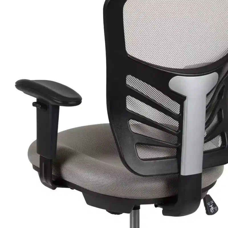 Flash Furniture Mid-Back Mesh Ergonomic Drafting Chair with Adjustable Chrome Foot Ring, Adjustable Arms