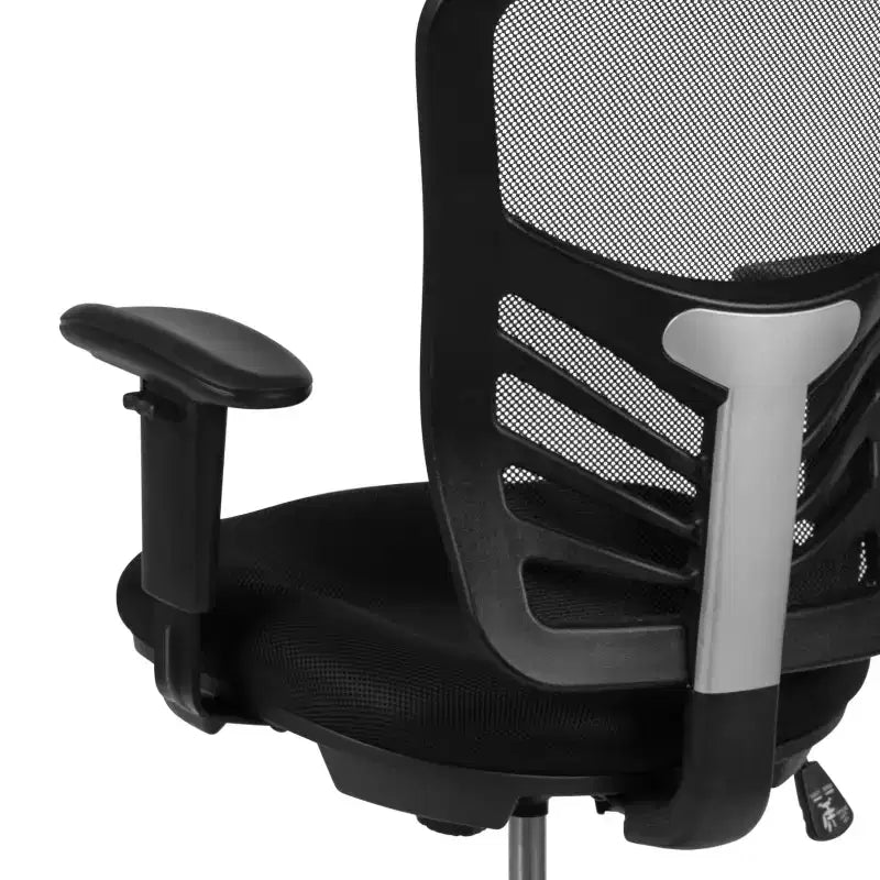 Flash Furniture Mid-Back Mesh Ergonomic Drafting Chair with Adjustable Chrome Foot Ring, Adjustable Arms