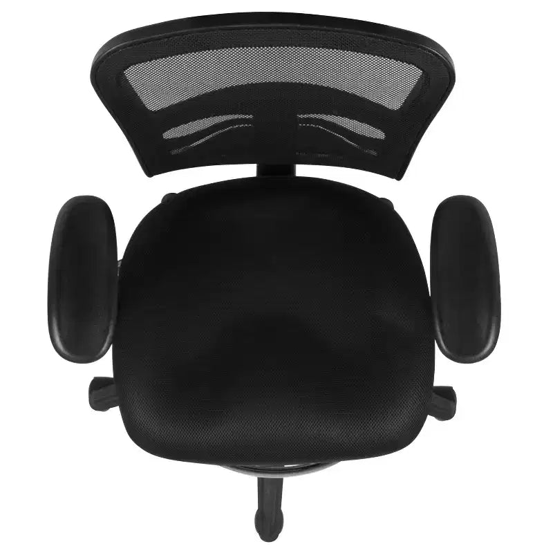 Flash Furniture Mid-Back Mesh Ergonomic Drafting Chair with Adjustable Chrome Foot Ring, Adjustable Arms