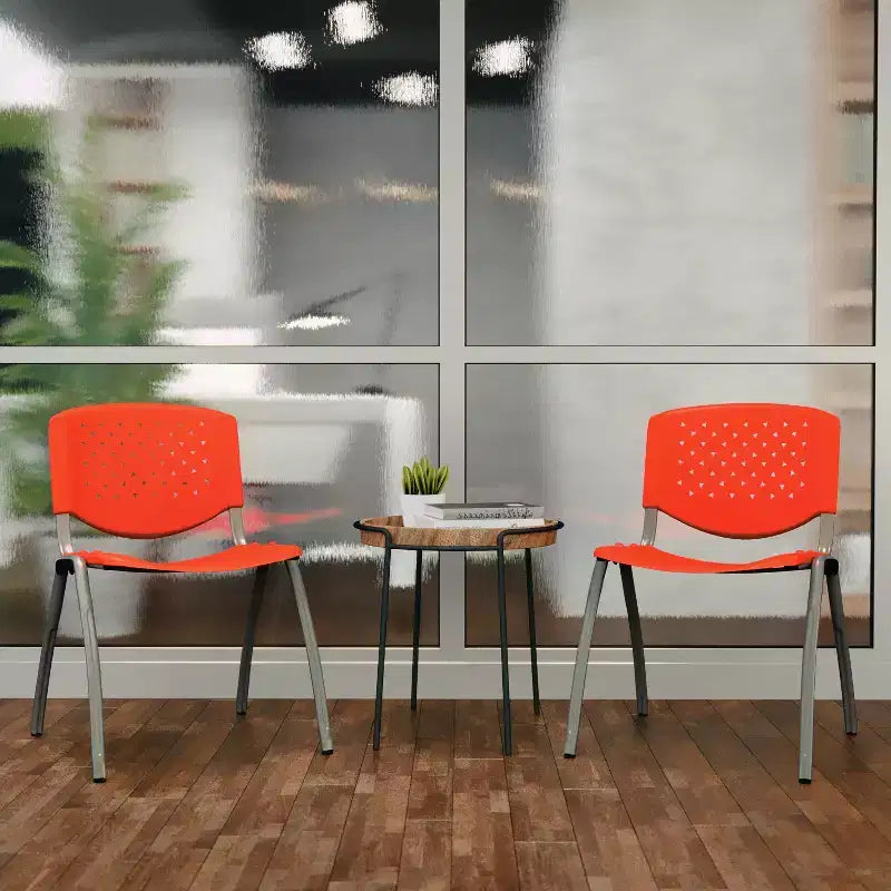 Flash Furniture HERCULES Series 880 lb. Capacity Plastic Stack Chair with Powder Coated Frame