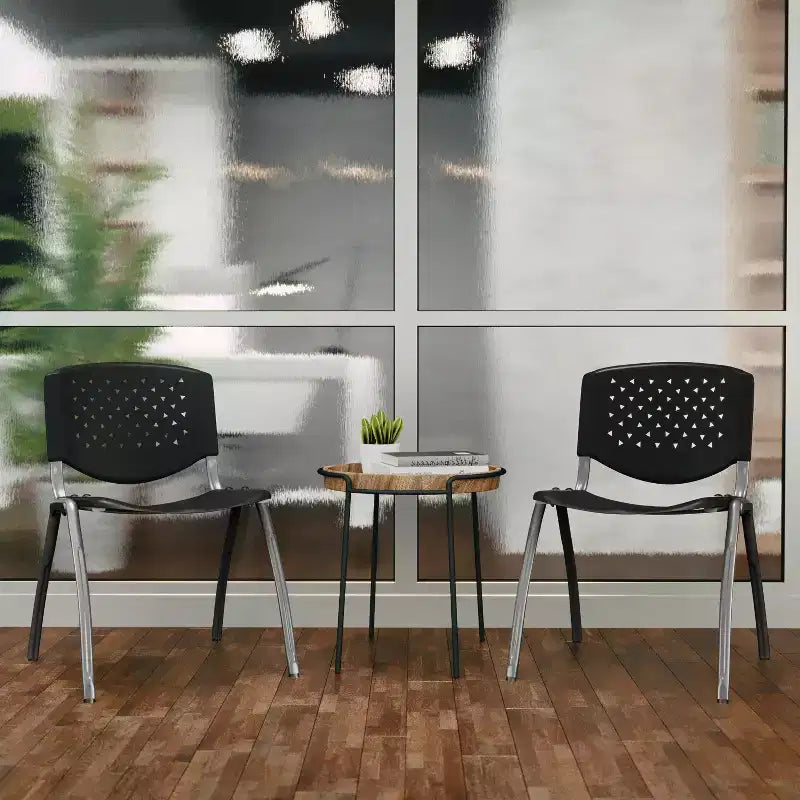 Flash Furniture HERCULES Series 880 lb. Capacity Plastic Stack Chair with Powder Coated Frame