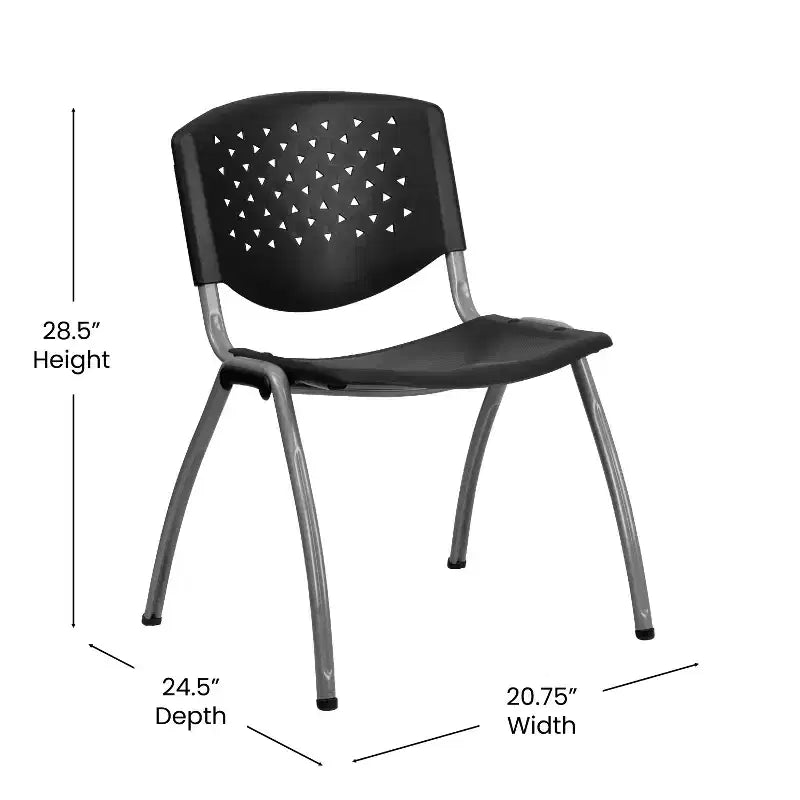 Flash Furniture HERCULES Series 880 lb. Capacity Plastic Stack Chair with Powder Coated Frame