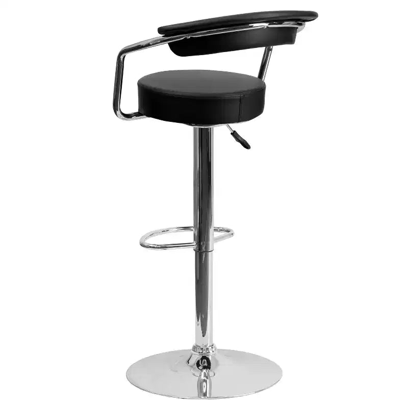 Flash Furniture Contemporary Vinyl Adjustable Height Barstool with Arms and Chrome Base