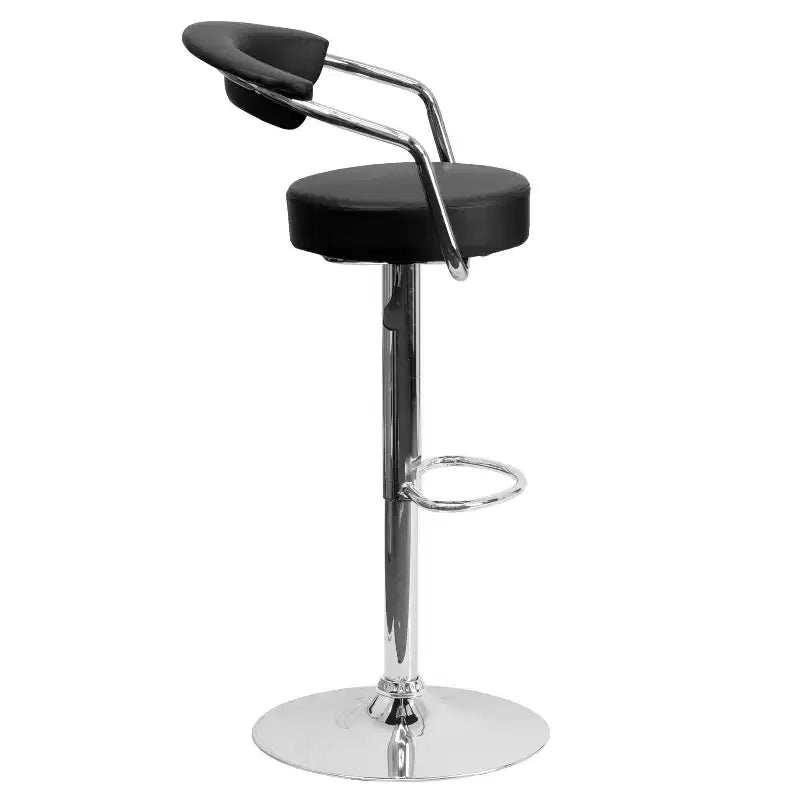 Flash Furniture Contemporary Vinyl Adjustable Height Barstool with Arms and Chrome Base
