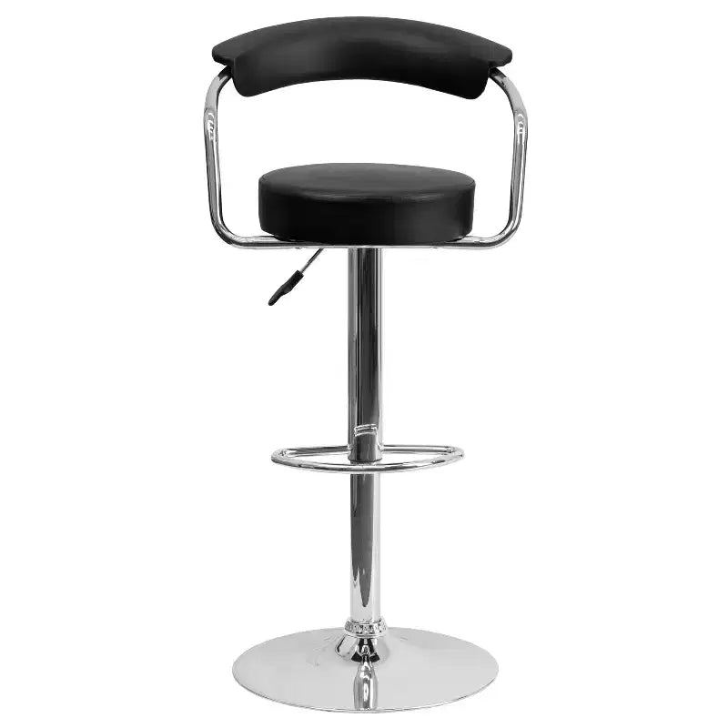 Flash Furniture Contemporary Vinyl Adjustable Height Barstool with Arms and Chrome Base