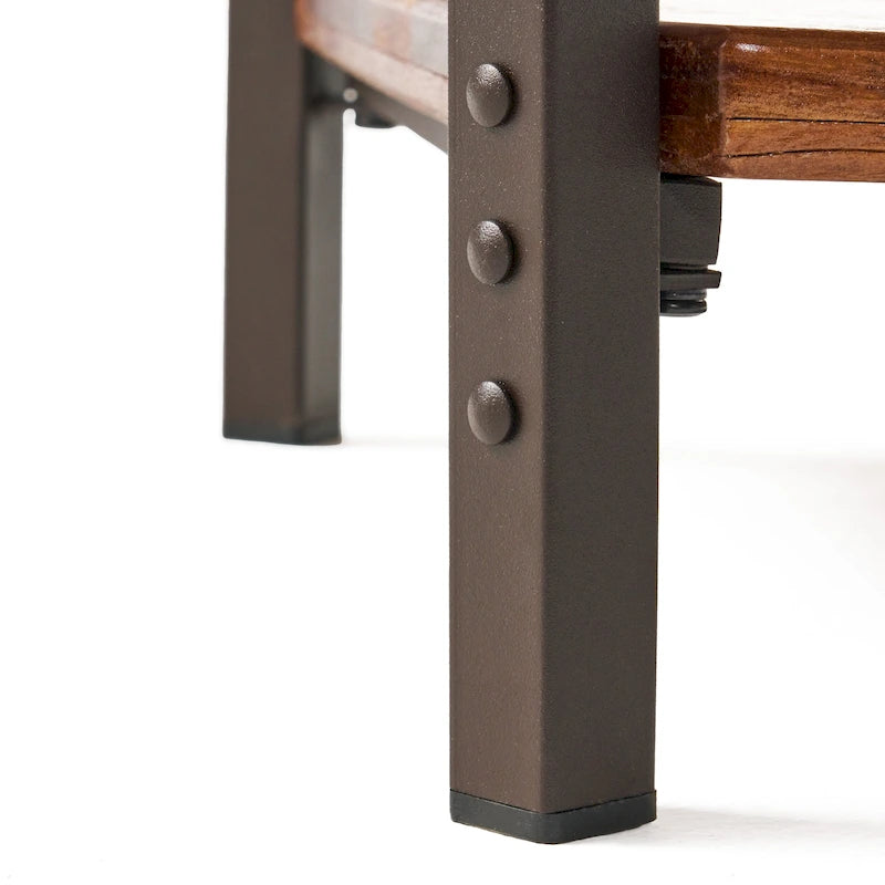 Table d'appoint en métal rustique Ronan Wood de Christopher Knight Home