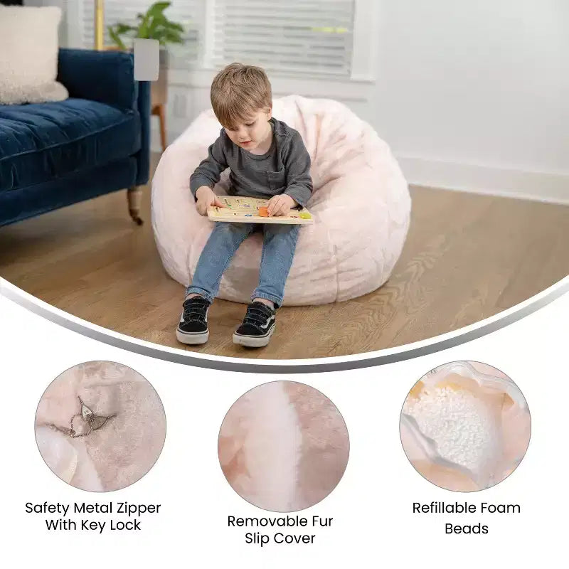 Emma and Oliver Small Bean Bag Chair for Kids and Teens
