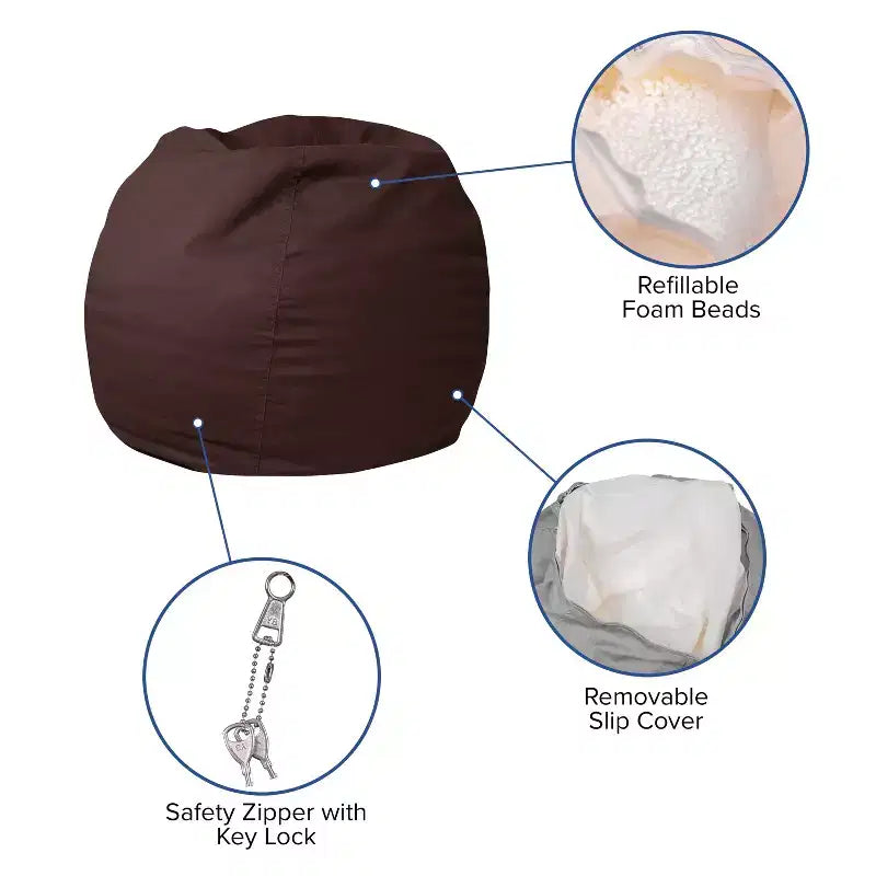 Emma and Oliver Small Bean Bag Chair for Kids and Teens