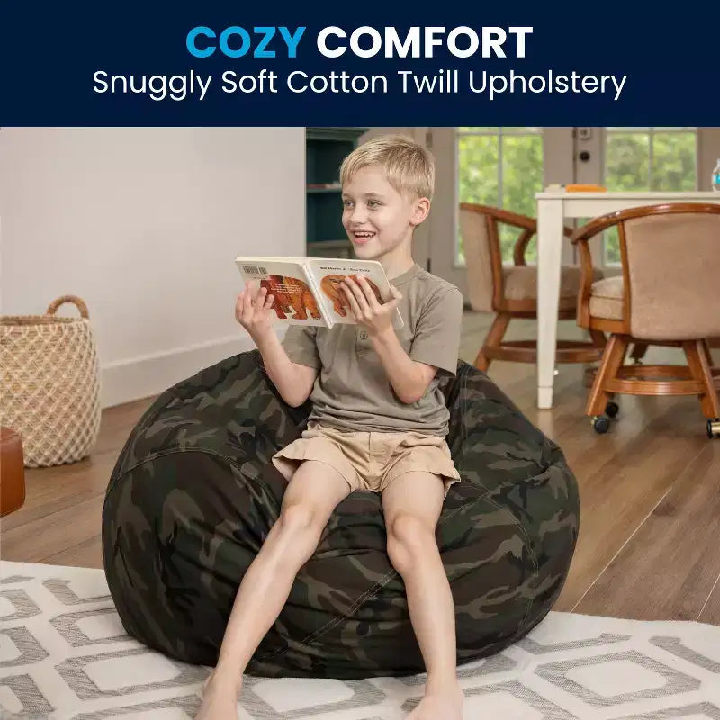 Emma and Oliver Small Bean Bag Chair for Kids and Teens