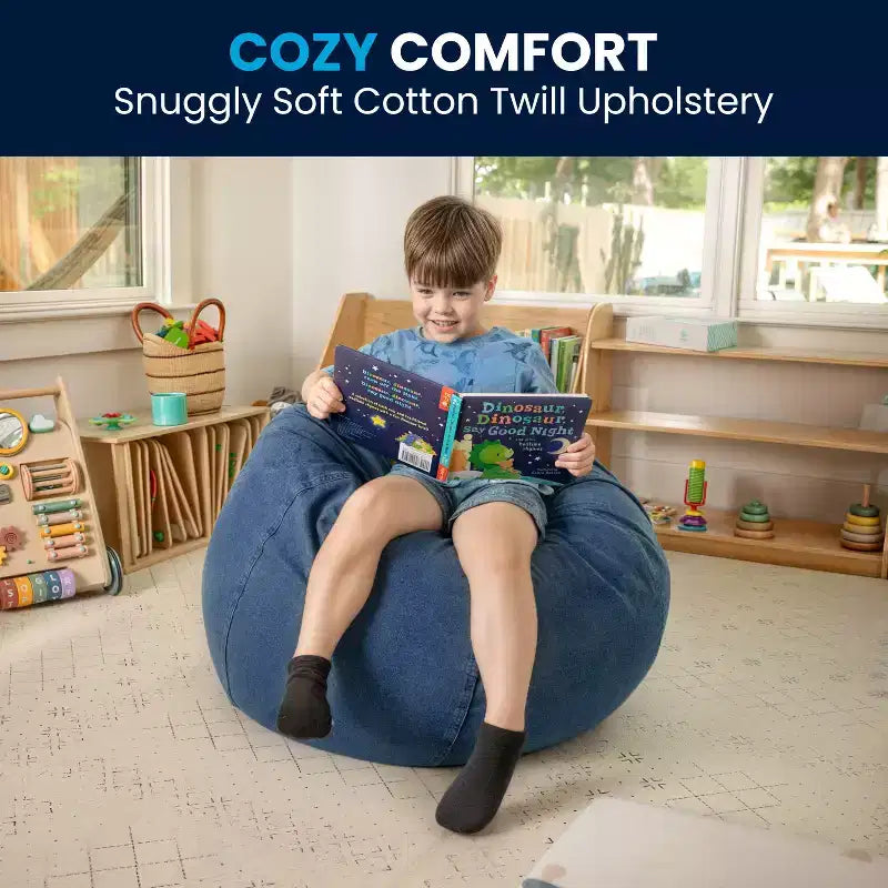 Emma and Oliver Small Bean Bag Chair for Kids and Teens