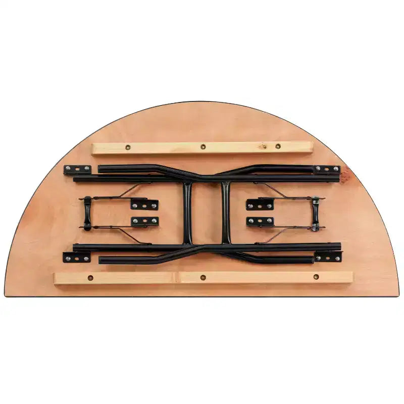 Emma and Oliver 4-Foot Half-Round Wood Folding Banquet Table - Event & Catering Table