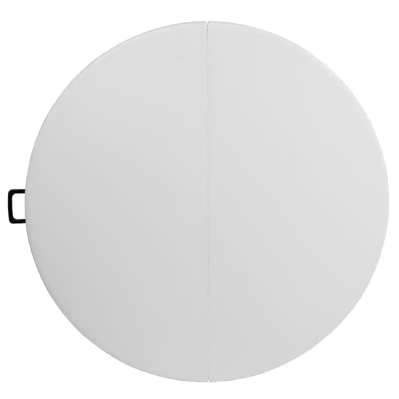 Emma and Oliver 4-Foot Round Bi-Fold Granite White Plastic Event Folding Table with Handle