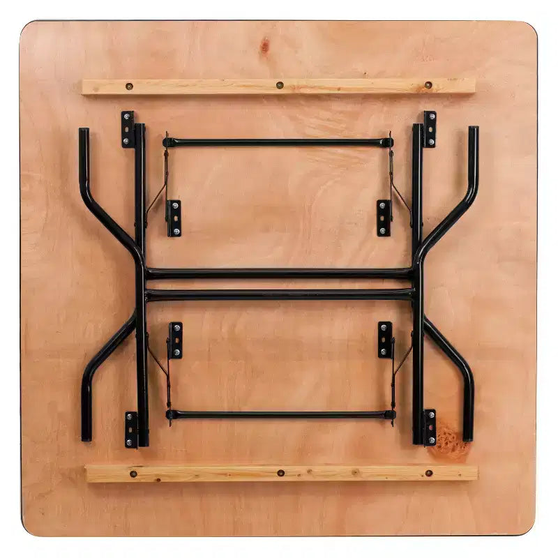 Emma and Oliver 4-Foot Square Wood Folding Banquet Table - Event & Catering Table