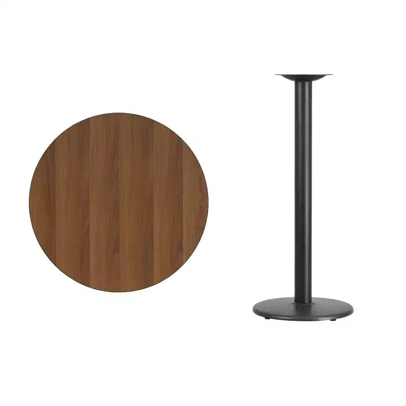 Emma and Oliver 30 Round Laminate Table Top with 18 Round Bar Height Table Base