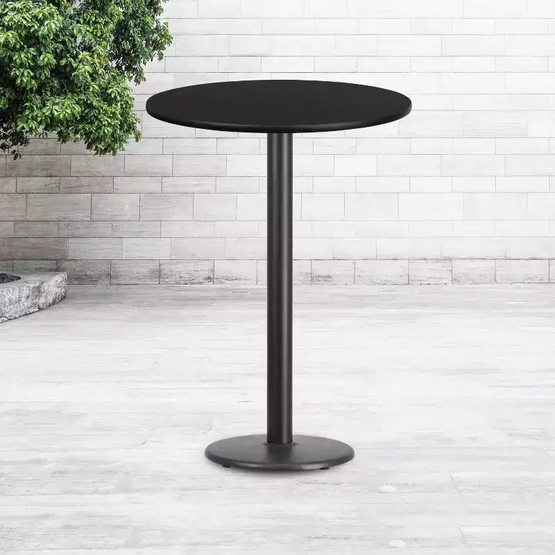 Emma and Oliver 30 Round Laminate Table Top with 18 Round Bar Height Table Base
