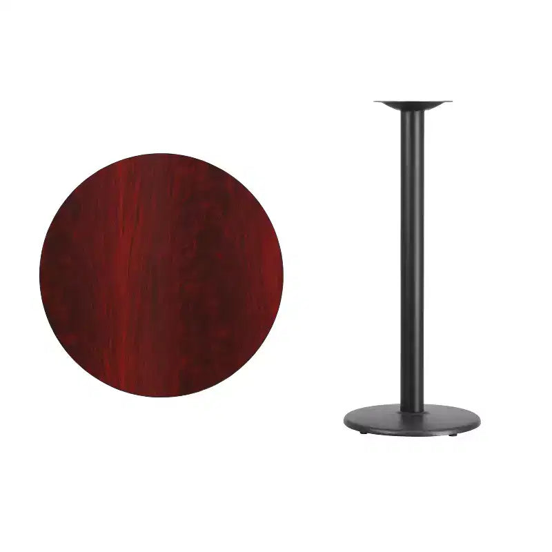 Emma and Oliver 30 Round Laminate Table Top with 18 Round Bar Height Table Base