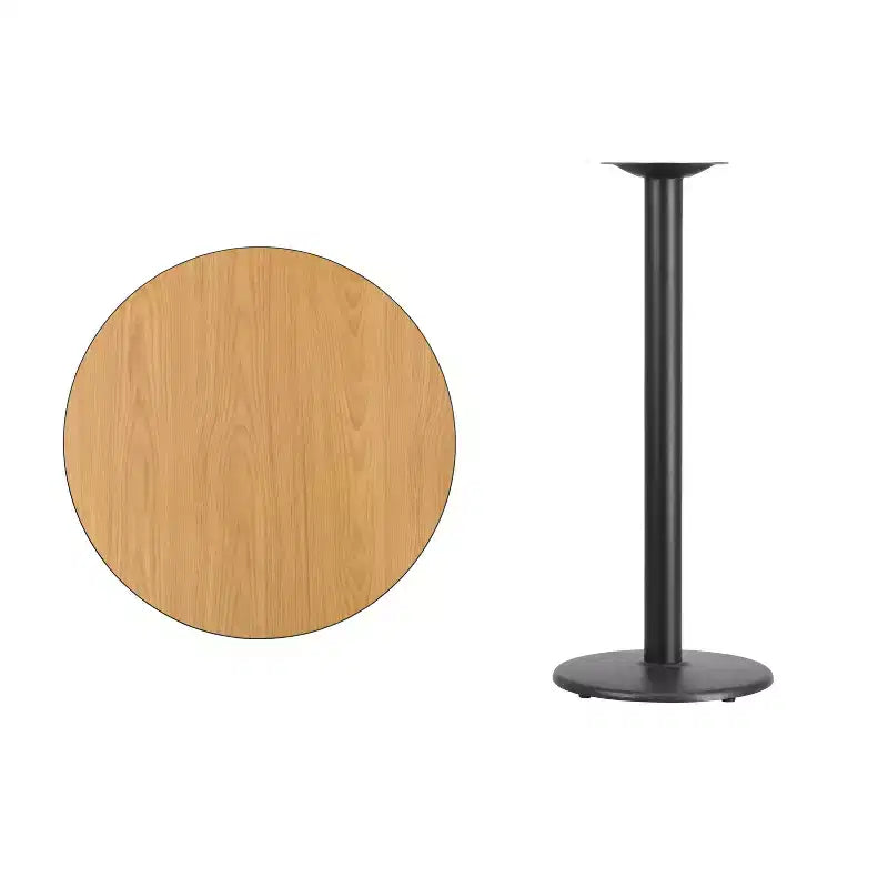 Emma and Oliver 30 Round Laminate Table Top with 18 Round Bar Height Table Base