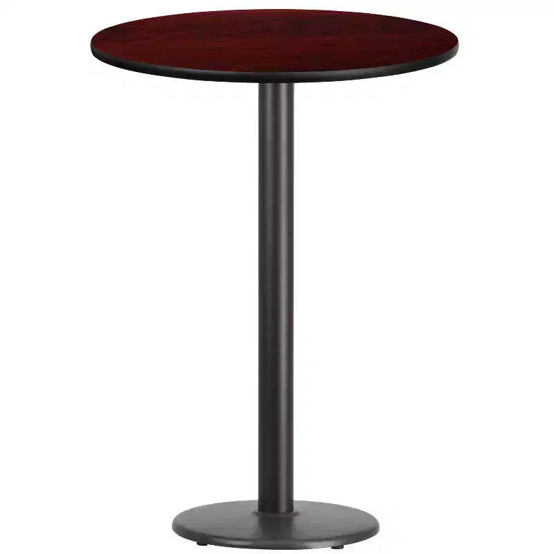 Dessus de table laminé rond Emma et Oliver 30 avec base de table hauteur bar ronde 18