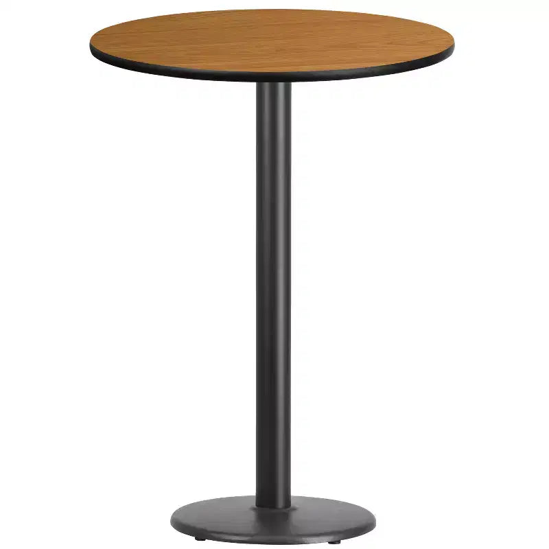 Dessus de table laminé rond Emma et Oliver 30 avec base de table hauteur bar ronde 18