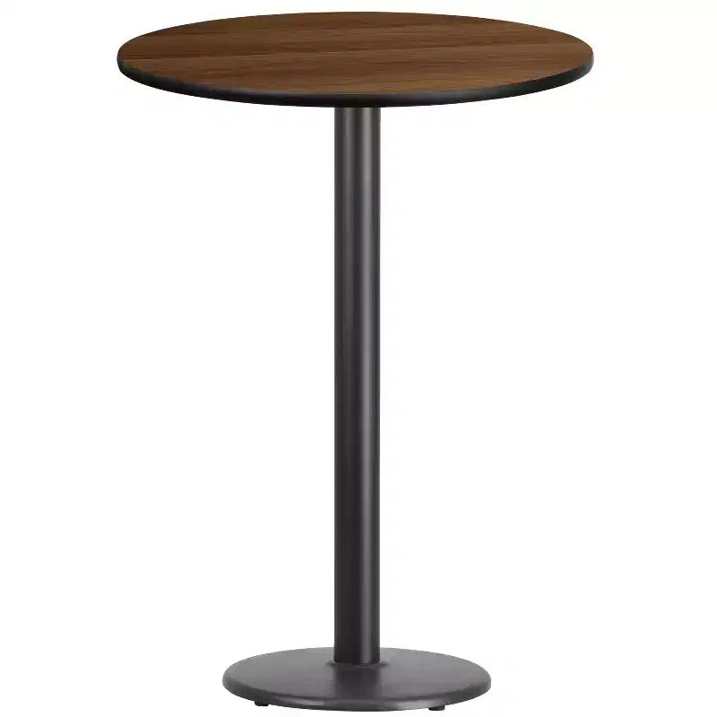 Dessus de table laminé rond Emma et Oliver 30 avec base de table hauteur bar ronde 18