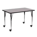 Emma and Oliver Mobile 24x48 Rectangle HP Laminate Adjustable Activity Table