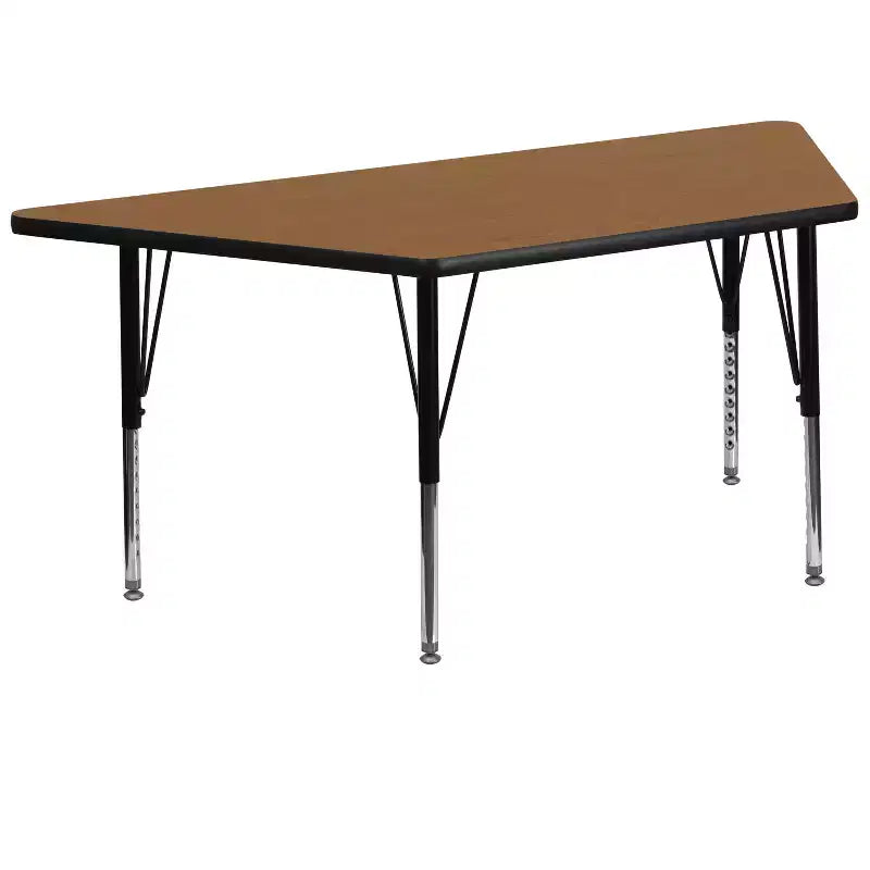 Table d'activités réglable Emma et Oliver, stratifié HP gris, en trapèze mobile