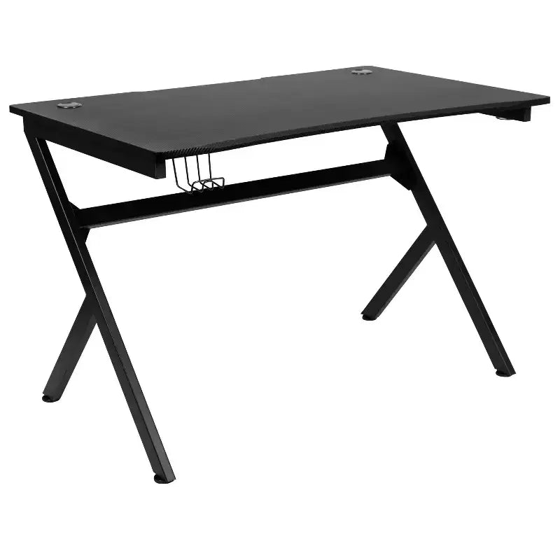 Flash Furniture Gaming Desk 45.25 x 29 Computer Table Gamer Workstation with Headphone Holder and 2 Cable Management Holes