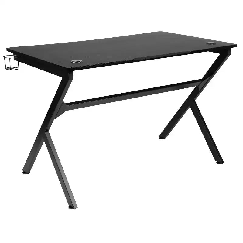 Flash Furniture Gaming Desk 45.25 x 29 Computer Table Gamer Workstation with Headphone Holder and 2 Cable Management Holes