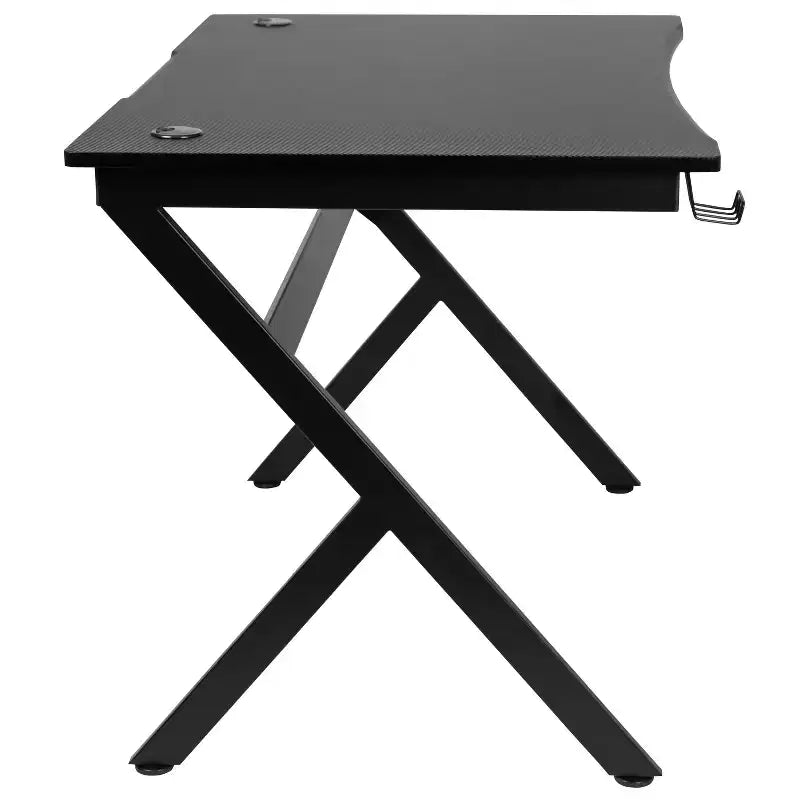 Flash Furniture Gaming Desk 45.25 x 29 Computer Table Gamer Workstation with Headphone Holder and 2 Cable Management Holes