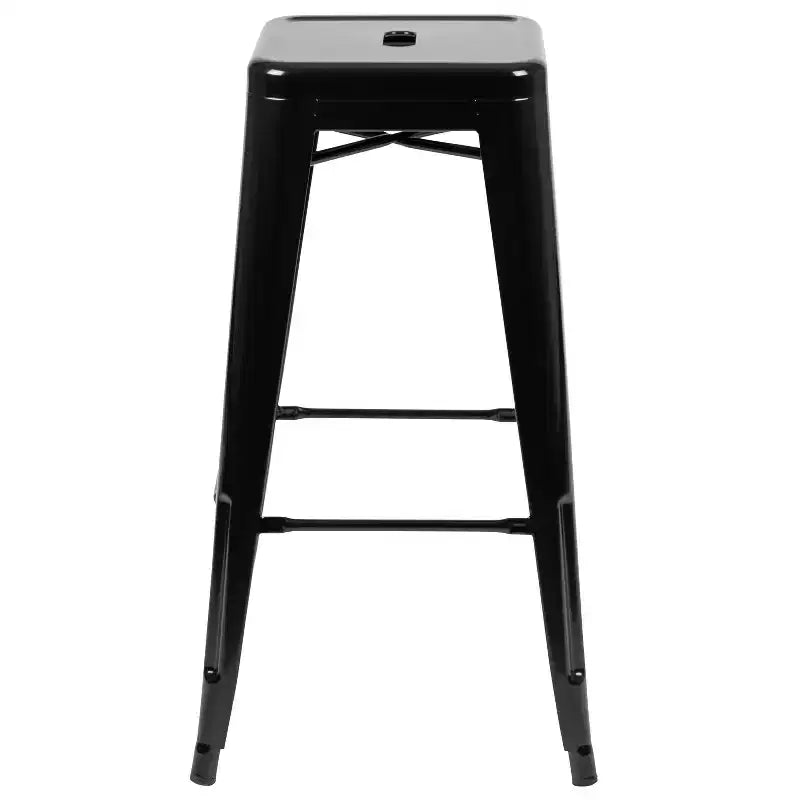 Emma and Oliver 4 Pack 30 High Metal Indoor Bar Stool - Stackable Stool