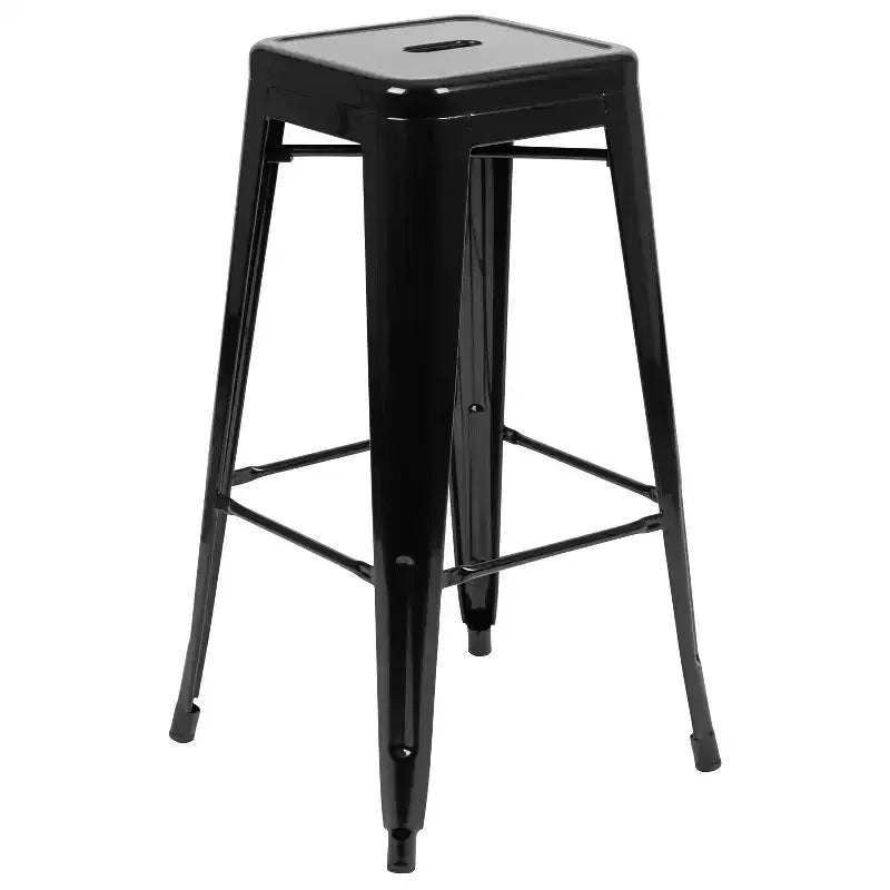 Emma and Oliver 4 Pack 30 High Metal Indoor Bar Stool - Stackable Stool