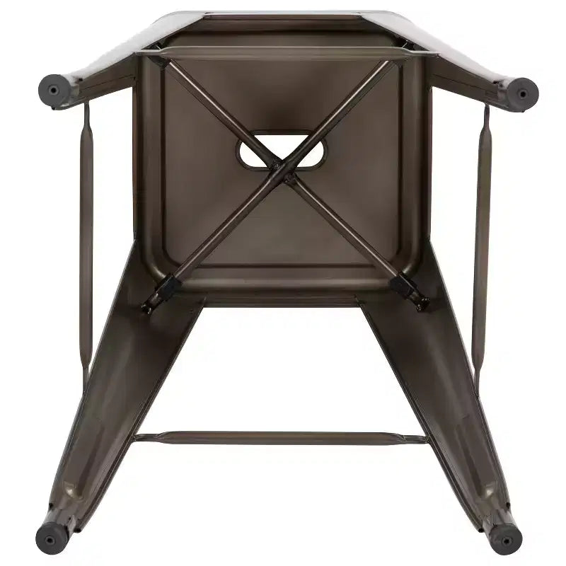Emma and Oliver 4 Pack 30 High Metal Indoor Bar Stool - Stackable Stool