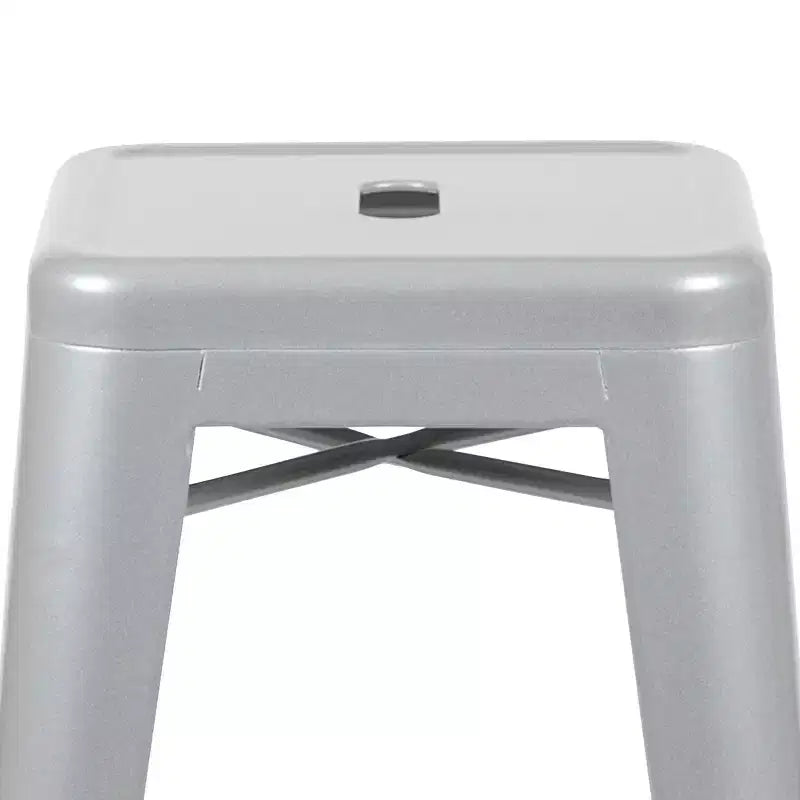 Emma and Oliver 4 Pack 30 High Metal Indoor Bar Stool - Stackable Stool