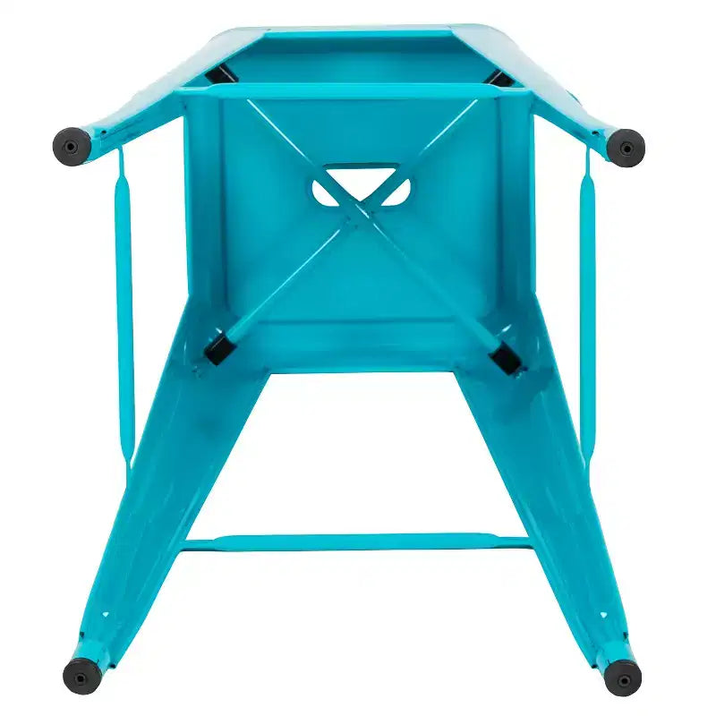 Emma and Oliver 4 Pack 30 High Metal Indoor Bar Stool - Stackable Stool