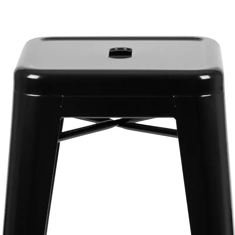 Emma and Oliver 4 Pack 30 High Metal Indoor Bar Stool - Stackable Stool