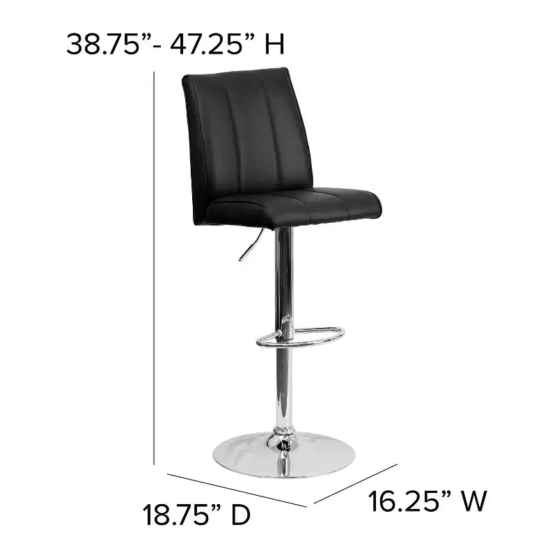 Emma and Oliver Button Tufted Vinyl Adjustable Height Barstool with Chrome Base